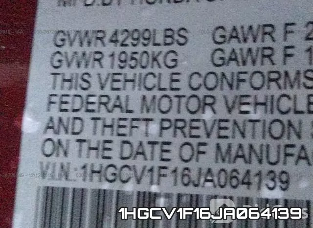 1HGCV1F16JA064139 фото 10
