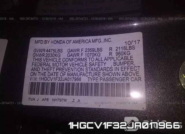 1HGCV1F32JA017966 фото 10