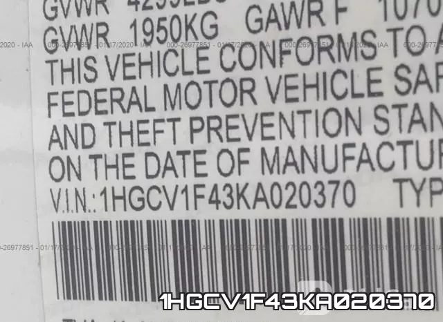 1HGCV1F43KA020370 фото 10
