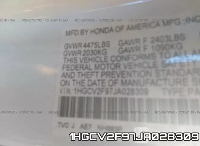 1HGCV2F97JA028309 фото 10