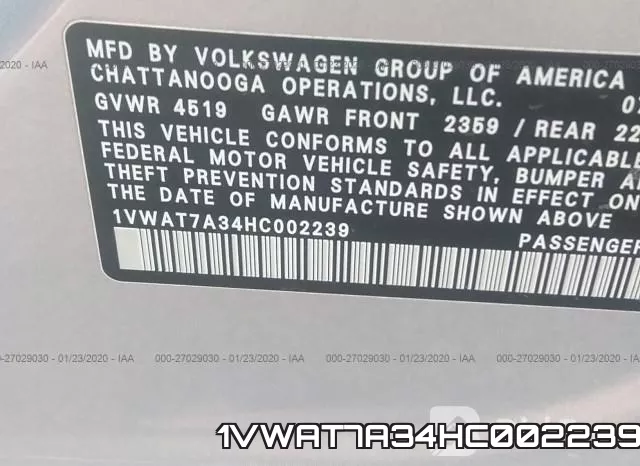1VWAT7A34HC002239 фото 10