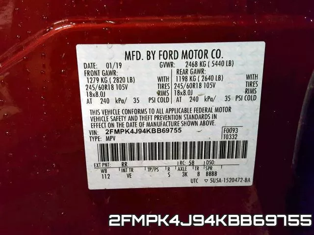2FMPK4J94KBB69755 фото 2