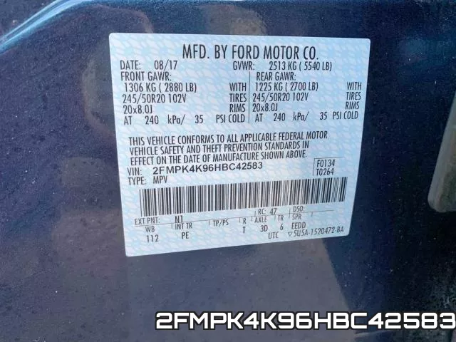 2FMPK4K96HBC42583 фото 2