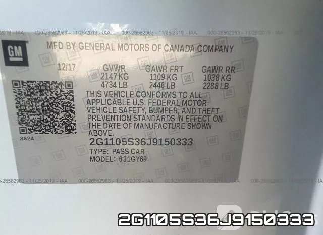 2G1105S36J9150333 фото 10