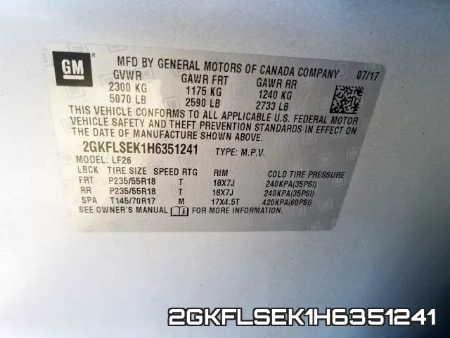 2GKFLSEK1H6351241 фото 2