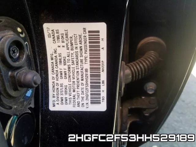 2HGFC2F53HH529189 фото 2