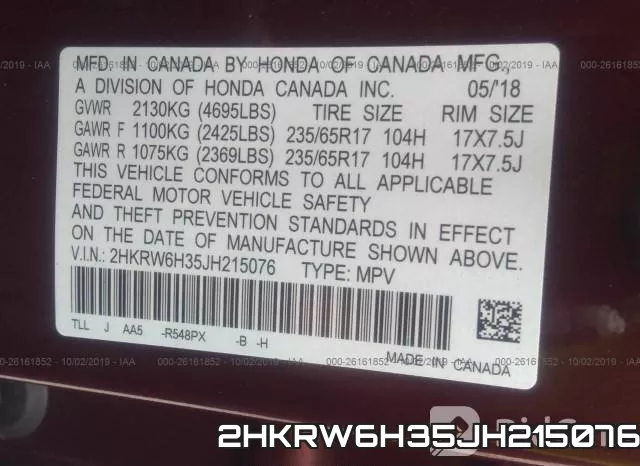 2HKRW6H35JH215076 фото 10