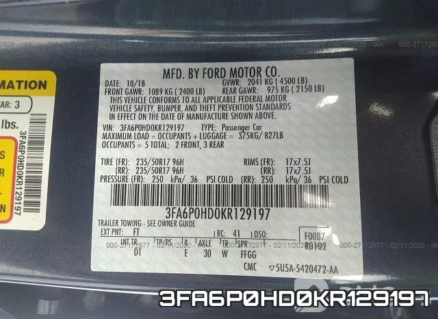 3FA6P0HD0KR129197 фото 10