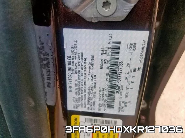 3FA6P0HDXKR127036 фото 2