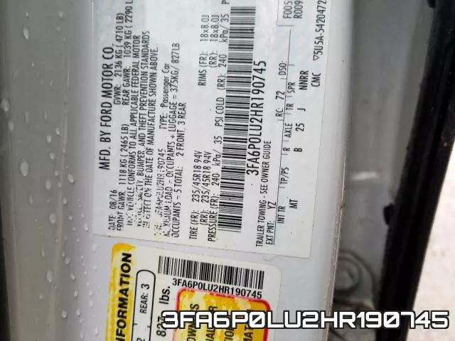 3FA6P0LU2HR190745 фото 2