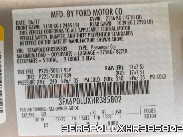 3FA6P0LUXHR385802 фото 2