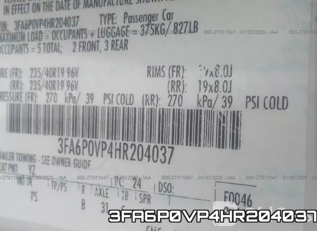 3FA6P0VP4HR204037 фото 10