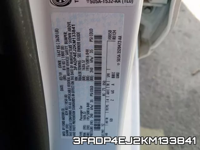3FADP4EJ2KM133841 фото 2