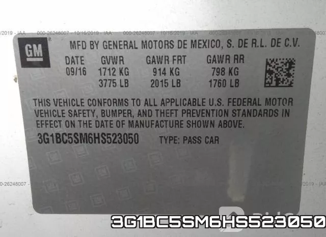 3G1BC5SM6HS523050 фото 10