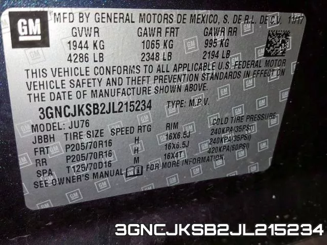 3GNCJKSB2JL215234 фото 2