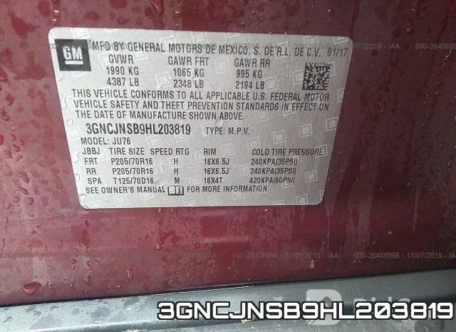 3GNCJNSB9HL203819 фото 10
