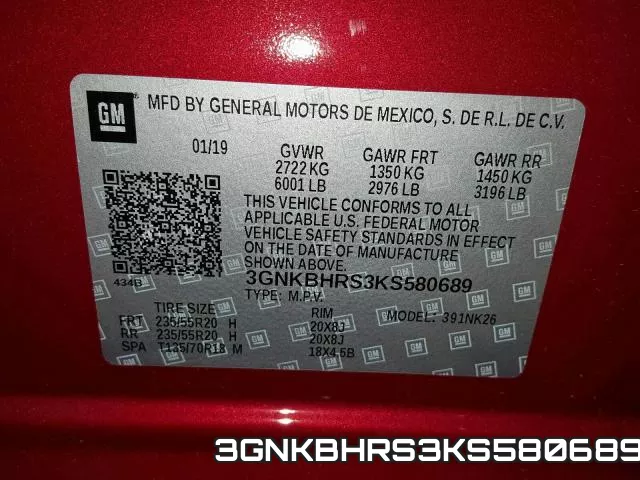 3GNKBHRS3KS580689 фото 2