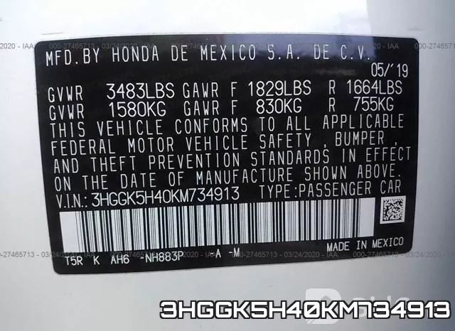 3HGGK5H40KM734913 фото 10