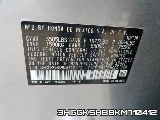 3HGGK5H88KM710412 фото 2