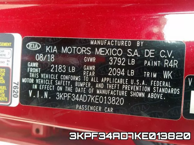 3KPF34AD7KE013820 фото 2