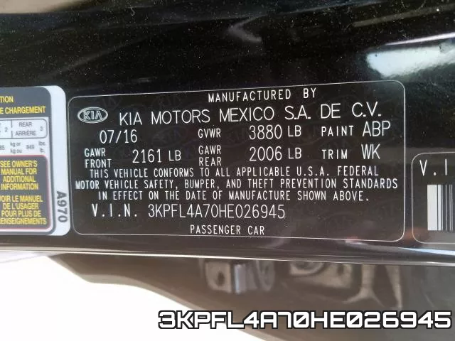 3KPFL4A70HE026945 фото 2