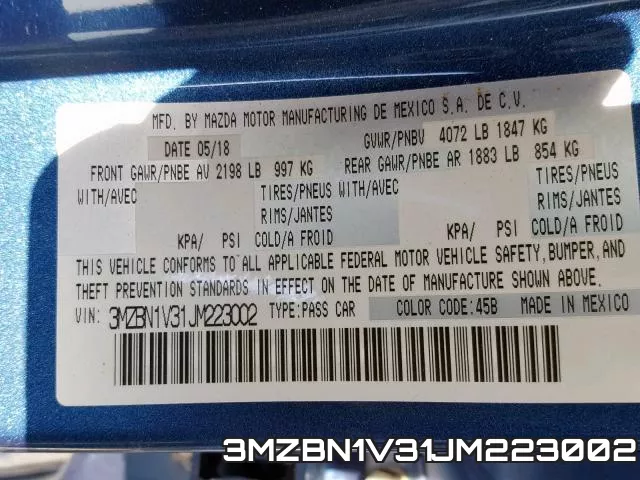 3MZBN1V31JM223002 фото 2