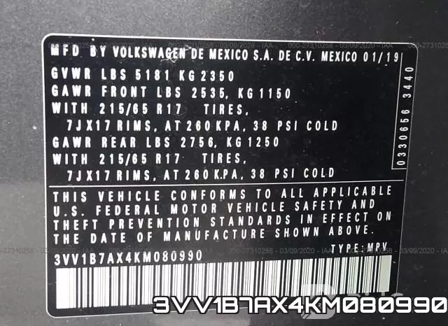 3VV1B7AX4KM080990 фото 10