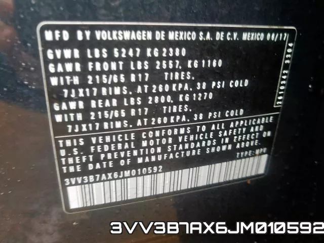 3VV3B7AX6JM010592 фото 2