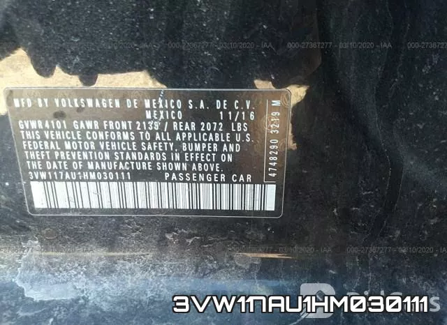 3VW117AU1HM030111 фото 10