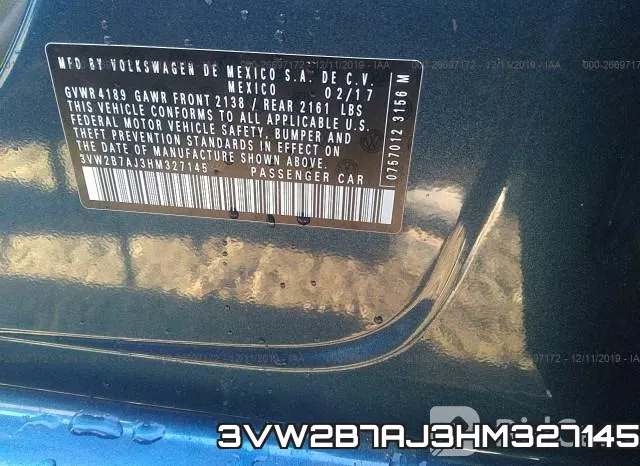 3VW2B7AJ3HM327145 фото 10