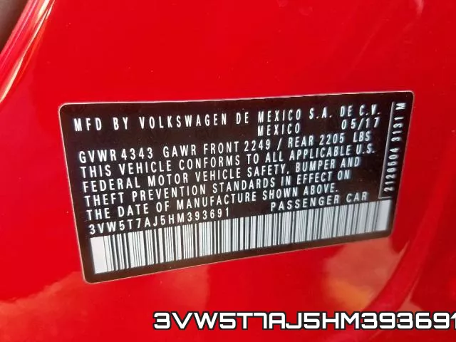 3VW5T7AJ5HM393691 фото 2