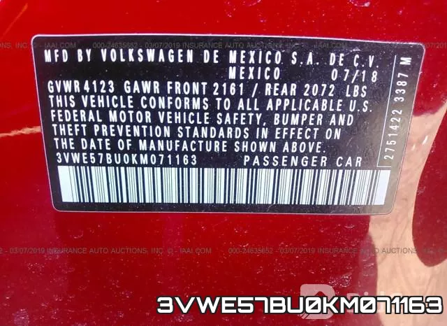 3VWE57BU0KM071163 фото 10
