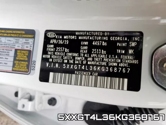 5XXGT4L36KG368767 фото 2