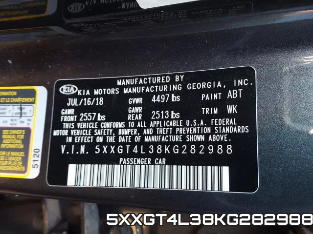 5XXGT4L38KG282988 фото 2