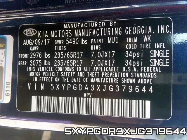 5XYPGDA3XJG379644 фото 2