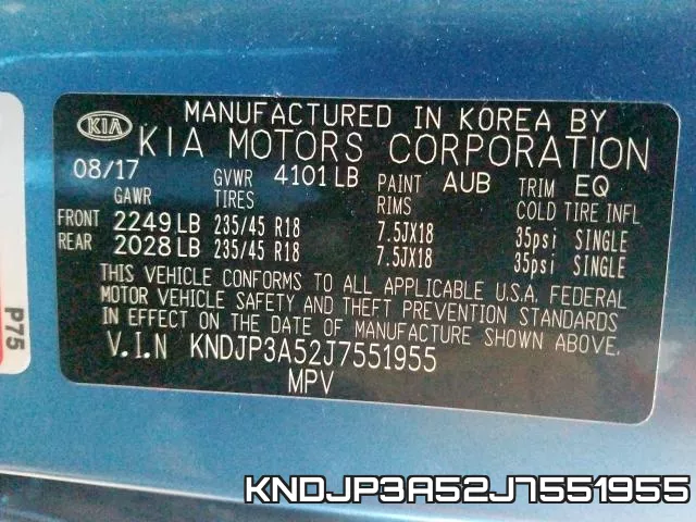 KNDJP3A52J7551955 фото 2