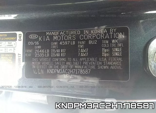 KNDPM3AC2H7178587 фото 10