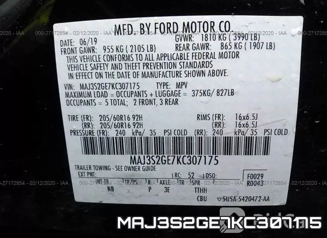 MAJ3S2GE7KC307175 фото 10