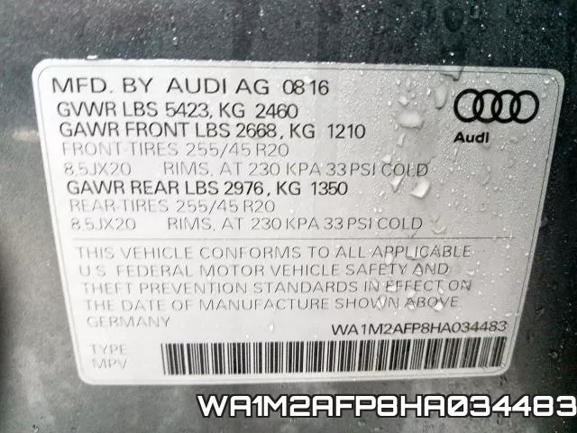 WA1M2AFP8HA034483 фото 2