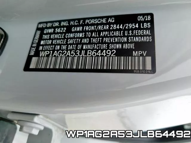 WP1AG2A53JLB64492 фото 2