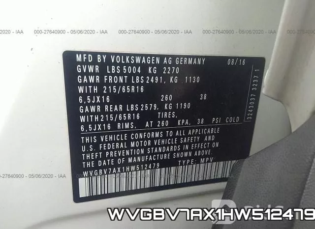 WVGBV7AX1HW512479 фото 10