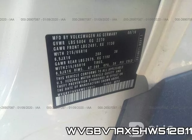 WVGBV7AX5HW512811 фото 10