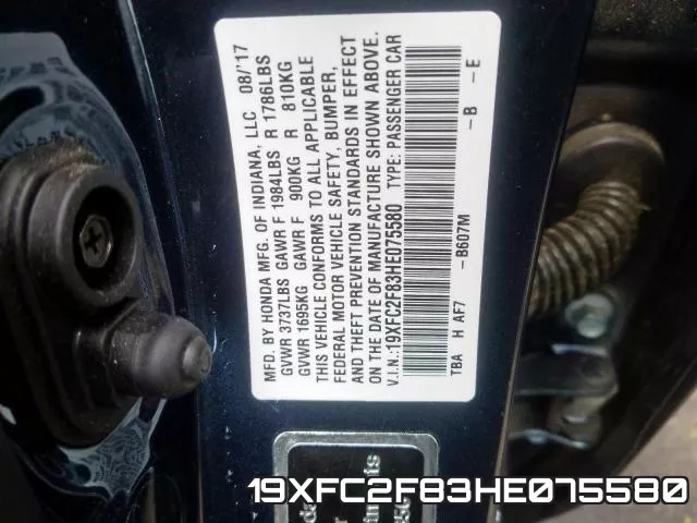 19XFC2F83HE075580 фото 2
