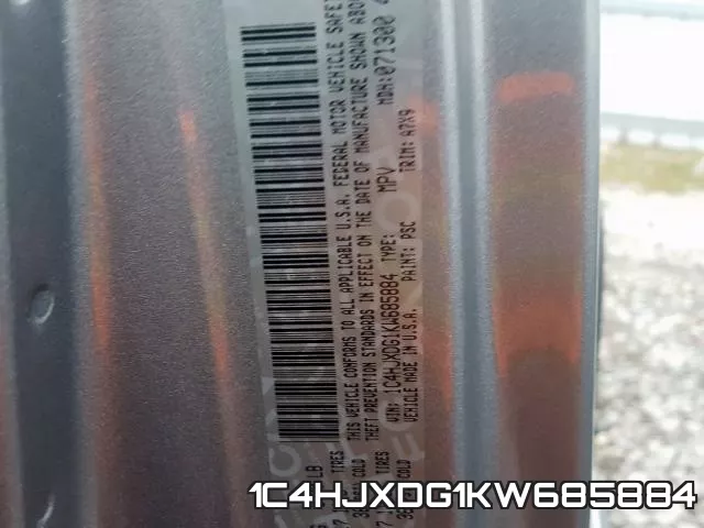 1C4HJXDG1KW685884 фото 2