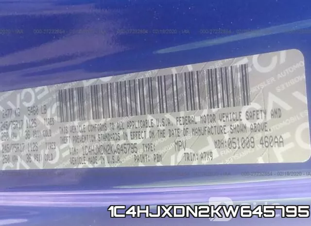 1C4HJXDN2KW645795 фото 10