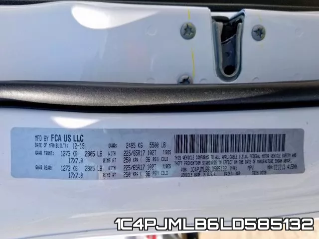 1C4PJMLB6LD585132 фото 2