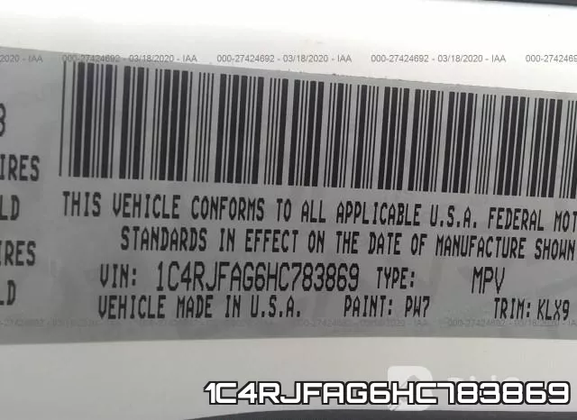 1C4RJFAG6HC783869 фото 10
