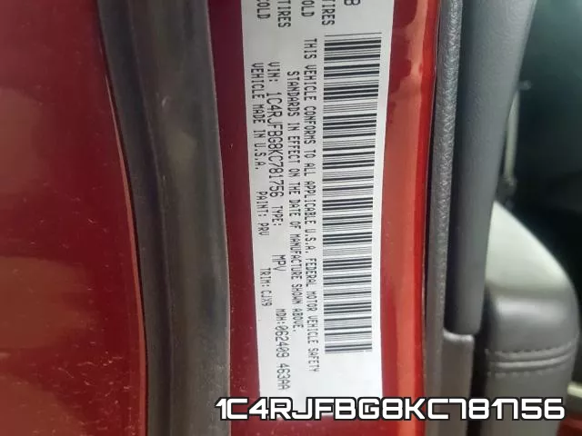 1C4RJFBG8KC781756 фото 2