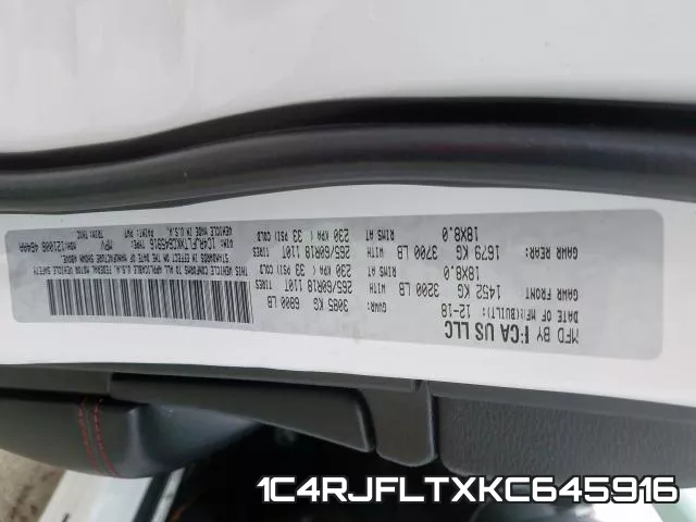 1C4RJFLTXKC645916 фото 2