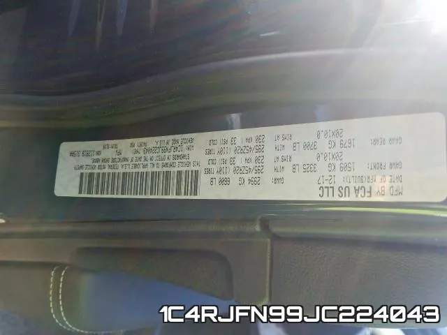 1C4RJFN99JC224043 фото 2